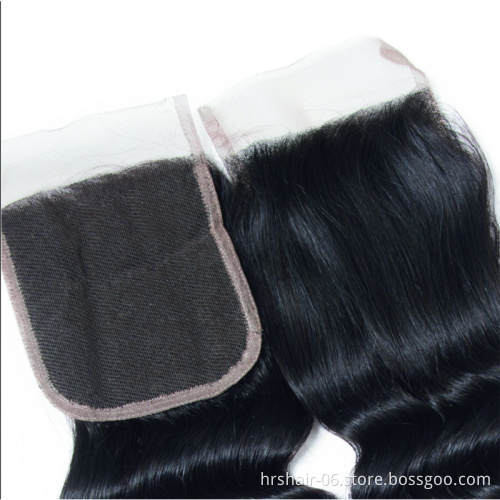 wholesale 10a loose deep wave peruvian bundles with 13*4 Frontal 100% brazilian human hair dropshipping